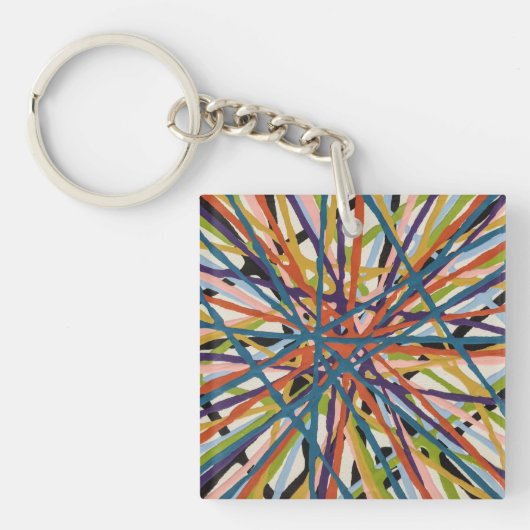 Haystack in White Keychain キーホルダー (正面)