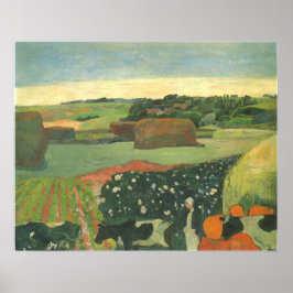 Haystacks in Brittany by Paul Gauguin, Artヴィンテージ ポスター