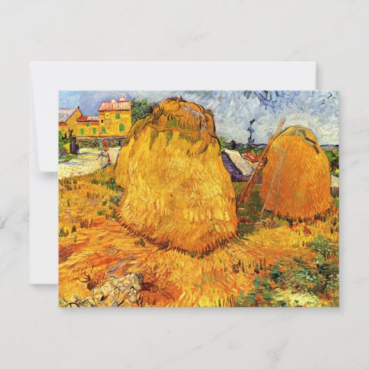 Haystacks in Provence by Vincent van ゴッホ (正面)
