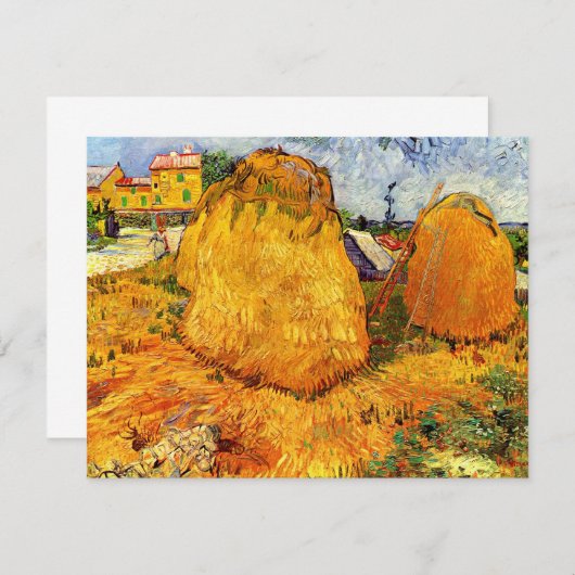 Haystacks in Provence by Vincent van ゴッホ (正面/裏面)