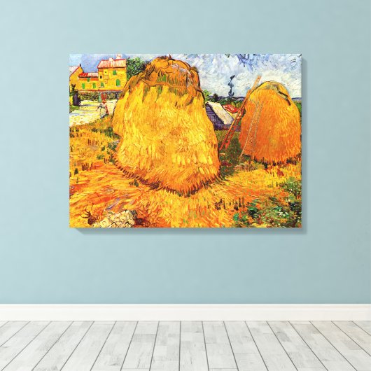 Haystacks in Provence by Vincent van ゴッホ キャンバスプリント (インサイチュ (ウッドフロア))