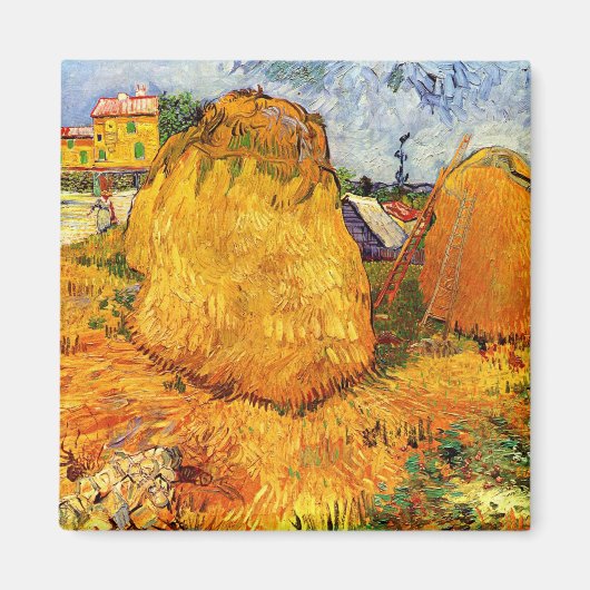 Haystacks in Provence by Vincent van ゴッホ マグネット (正面)