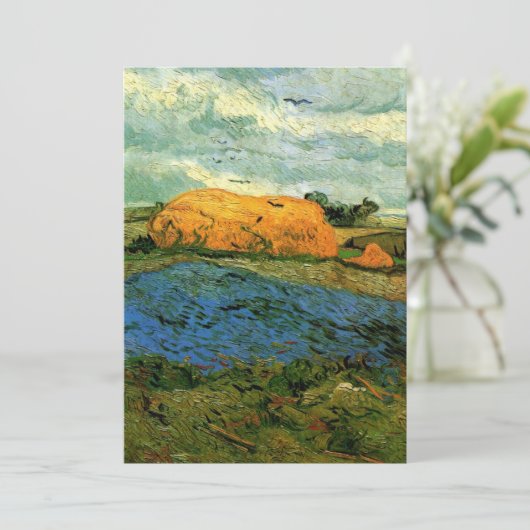 Haystacks Under a Rainy Sky by Vincent van ゴッホ (スタンド正面)