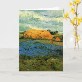 Haystacks Under a Rainy Sky by Vincent van ゴッホ カード (黄色い花)
