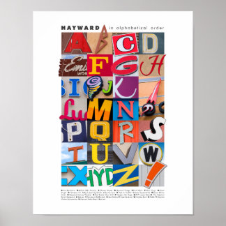 Haywardアルファベット順にポスター11x14 ポスター