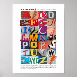 Haywardアルファベット順にポスター12x16 ポスター