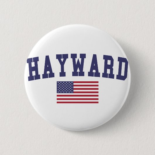 Hayward米国の旗 缶バッジ (正面)