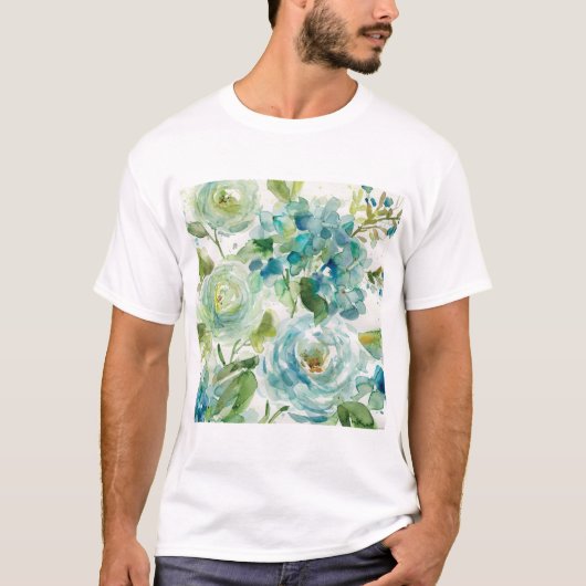 HAZ06クールな水彩画Floral.tif Tシャツ (正面)