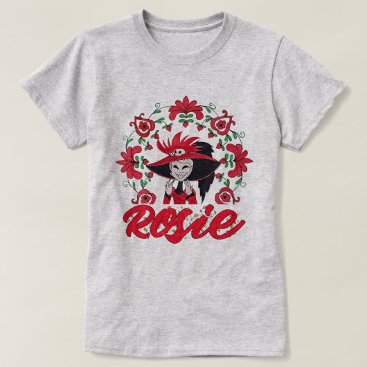Hazbin Hotel Rosie With Red Flowers Frame Tシャツ (デザイン正面)