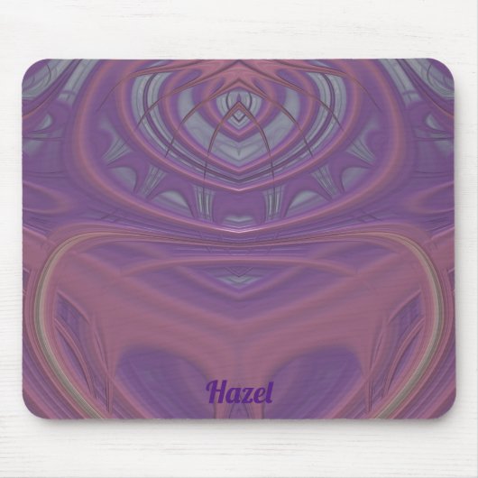 HAZEL 〜 ピンク モーヴ ラベンダー デザイン マウスパッド (正面)