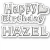 Hazel Happy Birthday silver Aufkleber Sticker シール (正面)