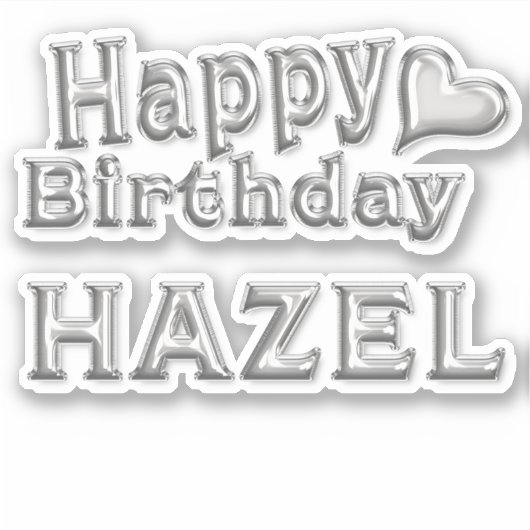Hazel Happy Birthday silver Aufkleber Sticker シール (正面)
