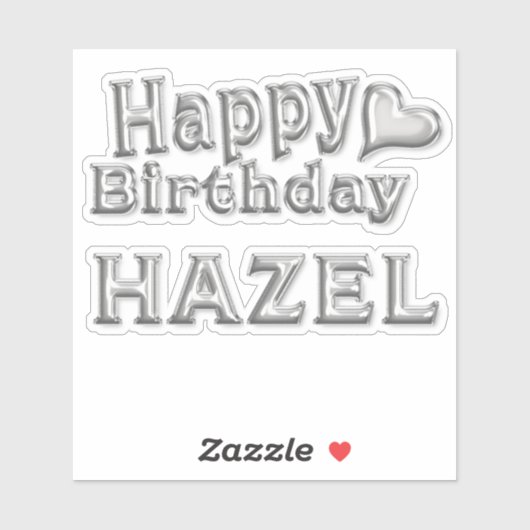 Hazel Happy Birthday silver Aufkleber Sticker シール (シート)