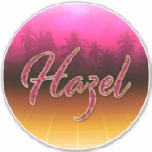 Hazel Vorname Name golden pink Aufkleber Sticker シール (正面)