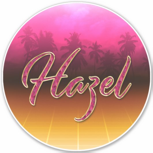 Hazel Vorname Name golden pink Aufkleber Sticker シール (正面)