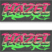 Hazel Vorname Name Graffiti Aufkleber Sticker シール (正面)
