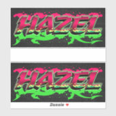Hazel Vorname Name Graffiti Aufkleber Sticker シール (シート)