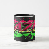 Hazel Vorname Name Graffiti red green Tasse マグカップ (中央)