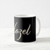 Hazel white gold Handwriting Tasse Kaffeetasse コーヒーマグカップ (正面右)