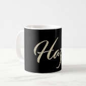 Hazel white gold Handwriting Tasse Kaffeetasse コーヒーマグカップ (正面左)