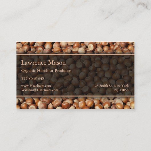 Hazelnutプロデューサー/農家写真名刺 名刺 (裏面)