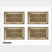 Hazelnut Brown製品ラベル金ゴールド枠(ロゴ付き) 長方形シール (シート)