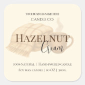 Hazelnut Cream | Cozy Neutral Soy Candle Label スクエアシール (正面)