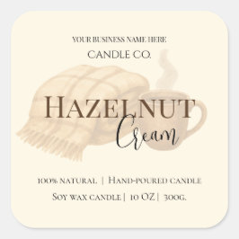 Hazelnut Cream | Cozy Neutral Soy Candle Label スクエアシール
