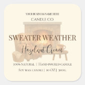 Hazelnut Cream | Cozy Neutral Soy Candle Label スクエアシール (正面)