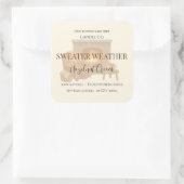 Hazelnut Cream | Cozy Neutral Soy Candle Label スクエアシール (バッグ)