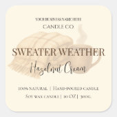 Hazelnut Cream | Cozy Neutral Soy Candle Label スクエアシール (正面)