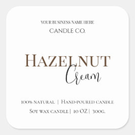 Hazelnut Cream | Cozy Neutral Soy Candle Label スクエアシール