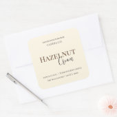 Hazelnut Cream | Cozy Neutral Soy Candle Label スクエアシール (封筒)