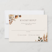 Hazelwoodランドスケープ結婚式RSVPカード 招待状 (正面)