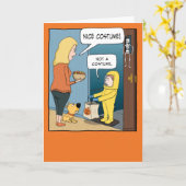 Hazmatおもしろいスーツのトリックまたはハロウィーンの治療 カード (黄色い花)