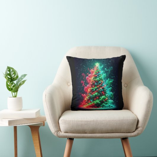 Hazy Christmas Tree on Soft, Cushy Sofa, Bed Chair クッション (椅子)