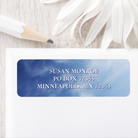 Hazy Clouds Blue Sky Photo ラベル (インサイチュ)