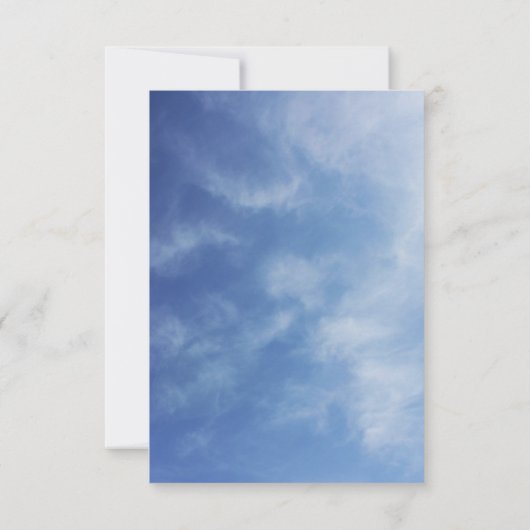 Hazy Clouds Blue Sky Photo Save the Date 招待状 (裏面)