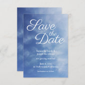 Hazy Clouds Blue Sky Photo Save the Date 招待状 (正面/裏面)