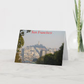 Hazy Coit Tower、カリフォルニア州サンファンシスコ カード (正面)
