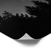 Hazy Forest Hills Black and White Landscape Photo ポスター (角)