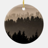 Hazy Woodland Hills風景写真 セラミックオーナメント (裏面)