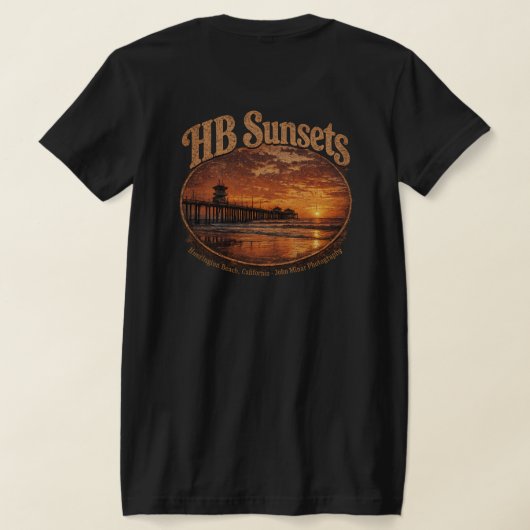 HBサンセットTシャツ (レディース) Tシャツ (レイダウン裏面)