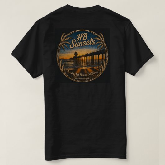 HBサンセットTシャツ(男性用) Tシャツ (デザイン裏面)