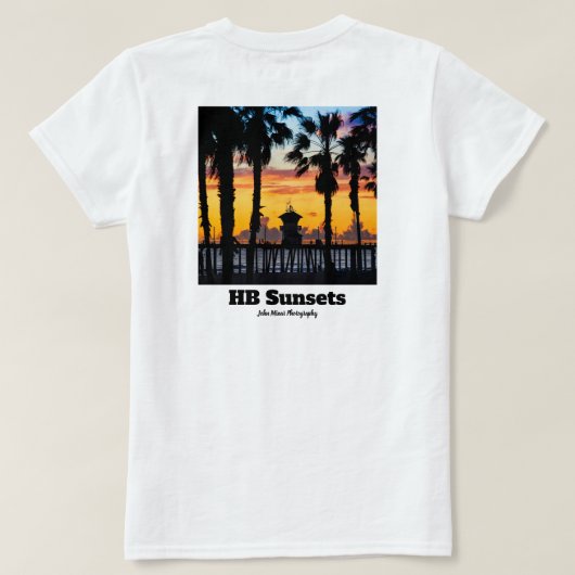 HB サンセット Tシャツ (デザイン裏面)