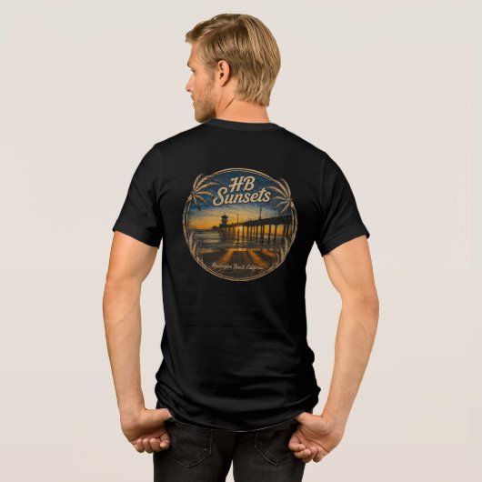 HB Sunsets Tシャツ (メンズ) (裏面全面)