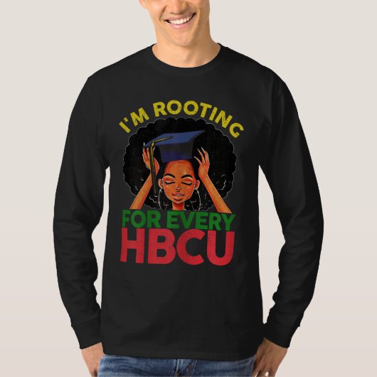 HBCUの卒業衣装のスタッドを応援している Tシャツ (正面)