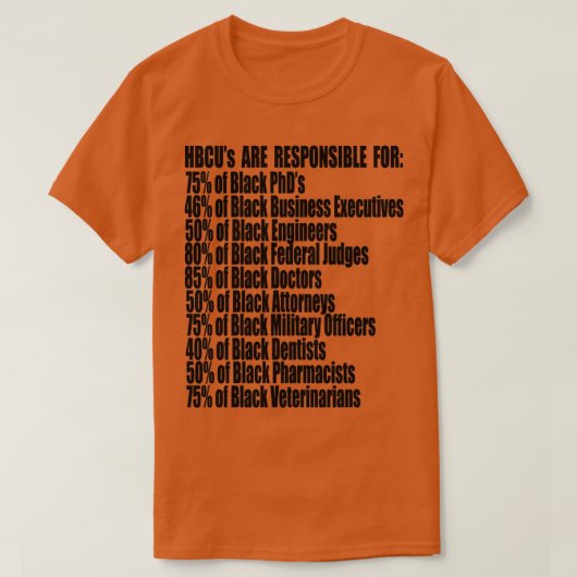 HBCUはAlum統計ブラックを担当 Tシャツ (デザイン正面)