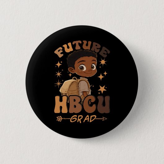 HBCUを卒業する黒人の歴史を持つ未来のHBCU卒業生 缶バッジ (正面)