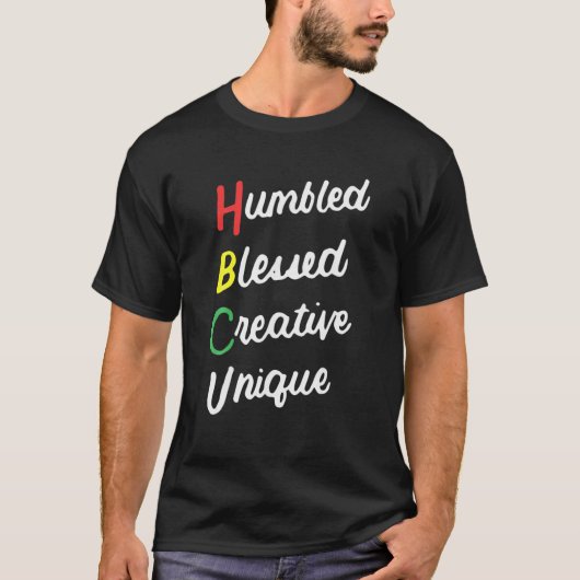 HBCUアフリカ腐植土賛美クリエイティブユニークブラック Tシャツ (正面)